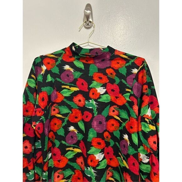 Zara Collection Multicolored Floral Balloon Sleeve Blouse Size S Fairy Boho - Picture 2 of 12